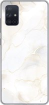 Coque Samsung Galaxy A71 - Marbre - Wit - Jaune - Coque de téléphone en Siliconen