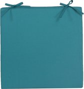 Stoelkussen voor binnen- en buitenstoel in de kleur petrol blauw 40 x 40 cm - Tuinstoel kussen