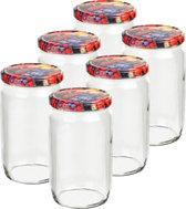 Set de 6 bocaux de conservation/bocaux en verre avec bouchon à vis