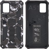 Samsung Galaxy A51 (4G) Hoesje - Rugged Extreme Backcover Paars/Blauw Camouflage met Kickstand - Paars