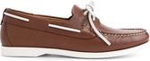 Travelin' Exmouth Heren - Leren Moccasins met veter - Bootschoenen - Instappers - Cognac Bruin Leer - Maat 41