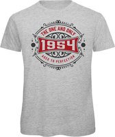 1954 The One And Only | Feest Kado T-Shirt Heren - Dames | Antraciet - Donker Rood | Perfect Verjaardag Cadeau Shirt | Grappige Spreuken - Zinnen - Teksten | Maat 3XL