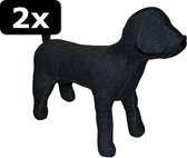 2x - PASPOP HOND ZWART 34X25CM