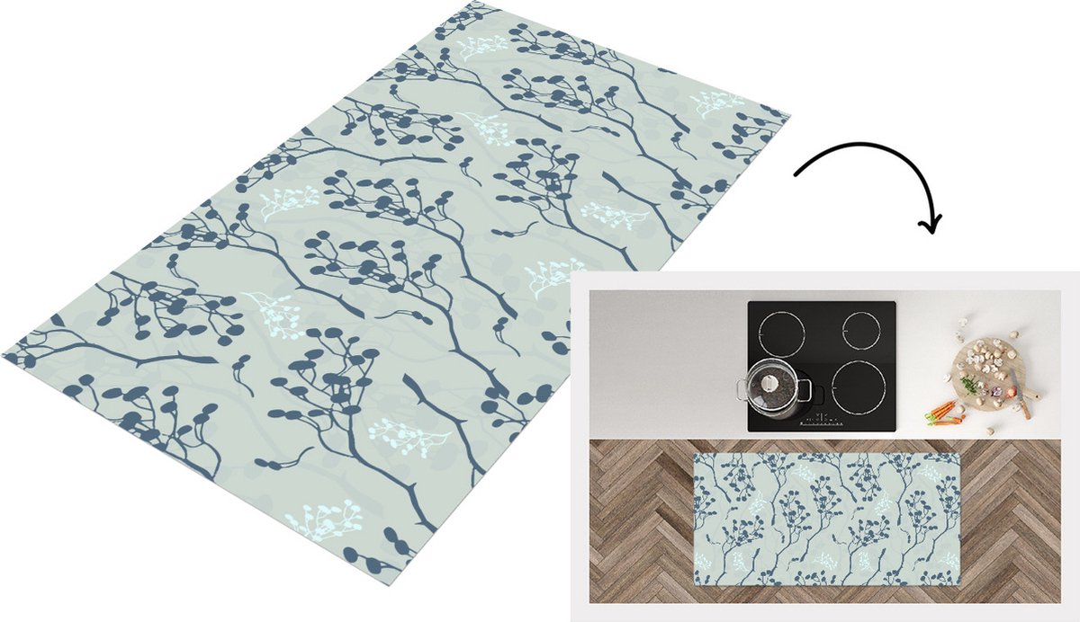 KitchenYeah Keukenloper - Loper keuken - Patronen - Tuin - Takken - 120x60 cm - Keukenloper vinyl Multicolor