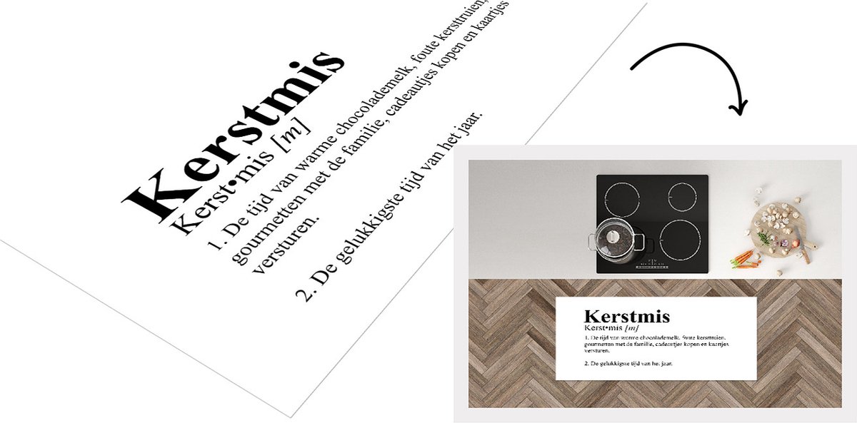 KitchenYeah Keukenloper - Loper keuken - Kerstmis definitie - Spreuken - Quotes - Kerst - Woordenboek - 120x50 cm - Keukenloper vinyl Multicolor