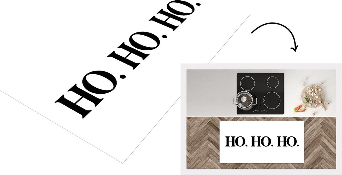 KitchenYeah Keukenloper - Loper keuken - Kerstman - Ho ho ho - Quotes - Spreuken - Kerst - 120x60 cm - Keukenloper vinyl Multicolor