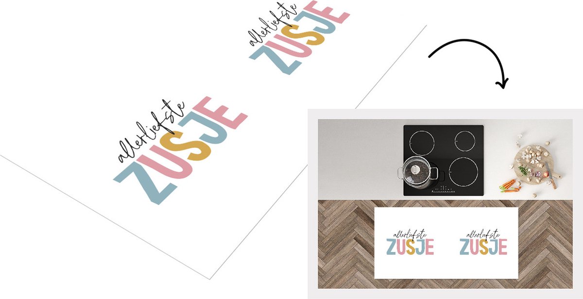 KitchenYeah Keukenloper - Loper keuken - Allerliefste zusje - Quotes - Zusje - Spreuken - Zussen - 120x60 cm - Keukenloper vinyl Multicolor