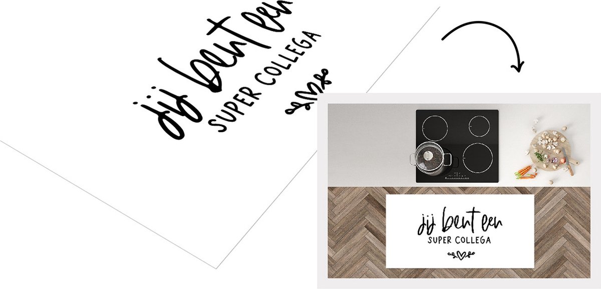 KitchenYeah Keukenloper - Loper keuken - Jij bent een super collega - Spreuken - Quotes - Collega - 120x60 cm - Keukenloper vinyl Multicolor