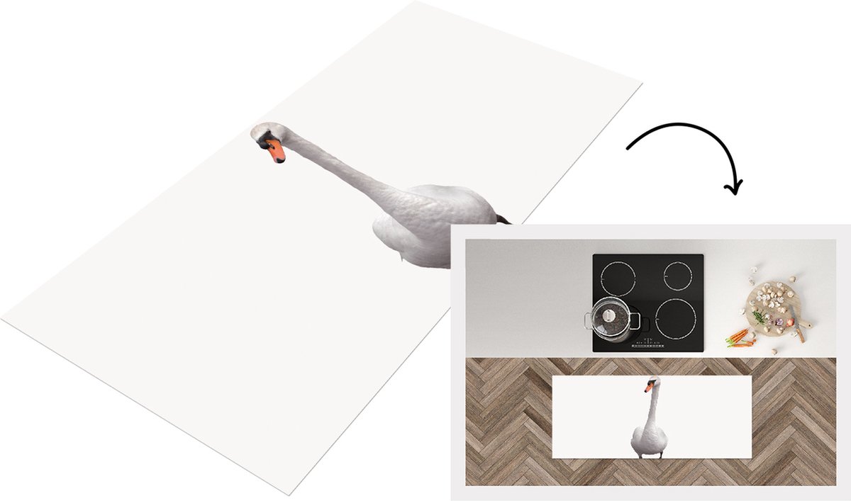 KitchenYeah Keukenloper - Loper keuken - Babykamer - Zwaan - Slaapkamer - Wanddecoratie - Keukenloper vinyl Multicolor