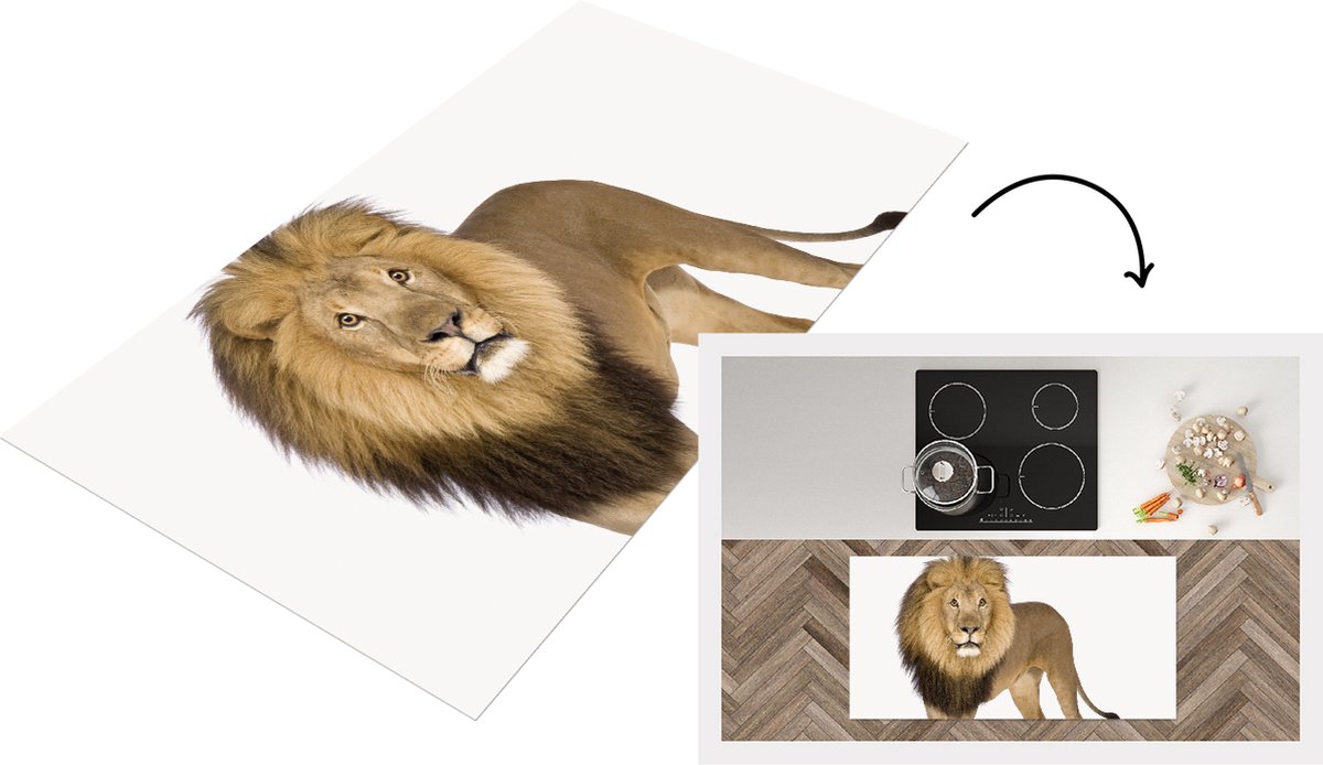 KitchenYeah Keukenloper - Loper keuken - Stoere jongenskamer - Leeuw - Slaapkamer - 120x60 cm - Keukenloper vinyl Multicolor