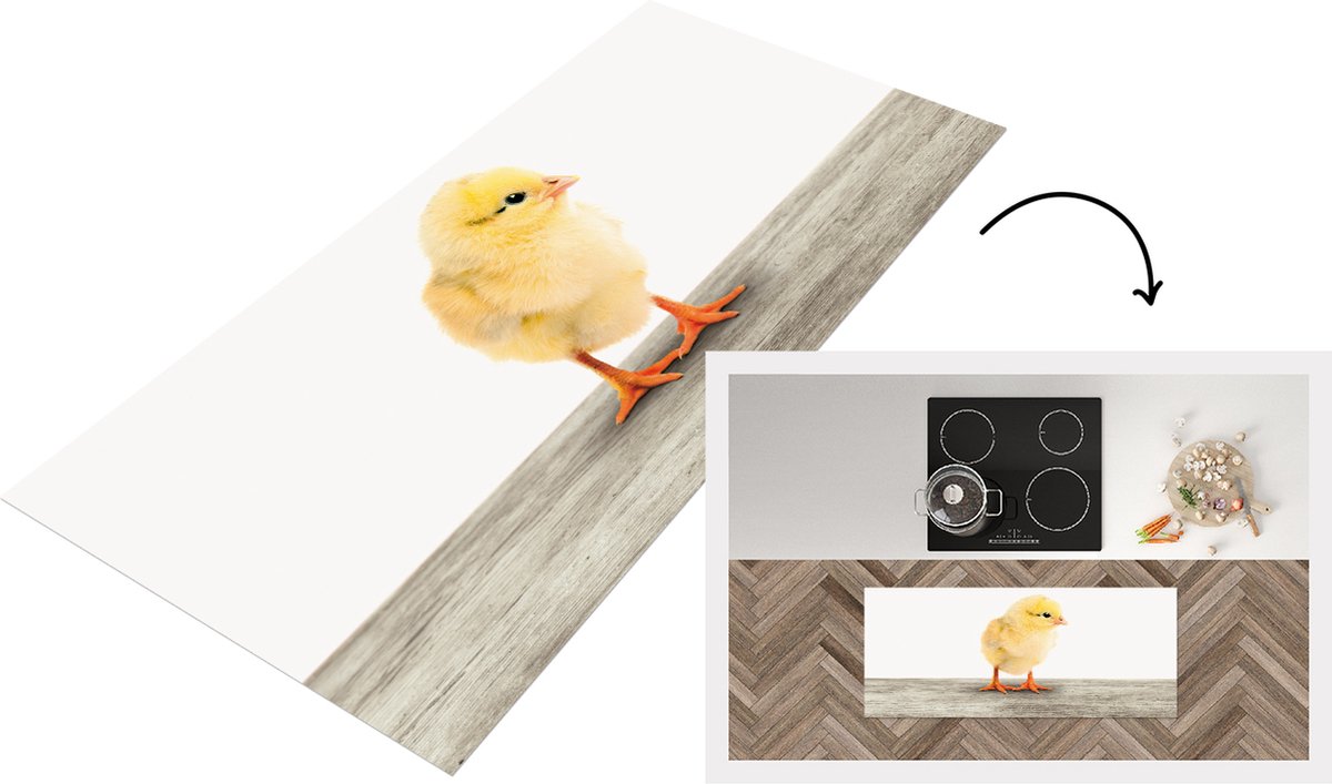 KitchenYeah Keukenloper - Loper keuken - Babykamer - Kuiken - Keukenloper vinyl Multicolor