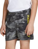 Jack & Jones Junior Zwemshorts Jongens JPSTCRETE Camouflage Grijs - Maat  176 - Zwembroek