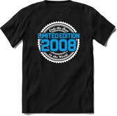 2008 Limited Edition | Feest Kado T-Shirt Heren - Dames | Wit - Blauw | Perfect Verjaardag Cadeau Shirt | Grappige Spreuken - Zinnen - Teksten | Maat XXL