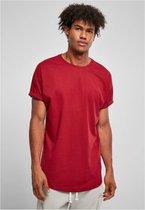 Urban Classics Heren Tshirt -3XL- Long Shaped Turnup Rood