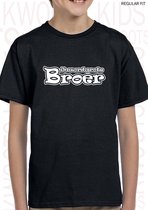 IK WORD GROTE BROER kids t-shirt - Zwart - Maat 116 - 5/6 jarigen - Korte mouwen - Ronde hals - Normale Pasvorm - Big brother - Bekendmaking baby - Aankondiging zwangerschap - Cade