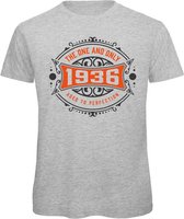 1936 The One And Only | Feest Kado T-Shirt Heren - Dames | Antraciet - Oranje | Perfect Verjaardag Cadeau Shirt | Grappige Spreuken - Zinnen - Teksten | Maat L