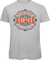 1941 The One And Only | Feest Kado T-Shirt Heren - Dames | Antraciet - Oranje | Perfect Verjaardag Cadeau Shirt | Grappige Spreuken - Zinnen - Teksten | Maat XXL