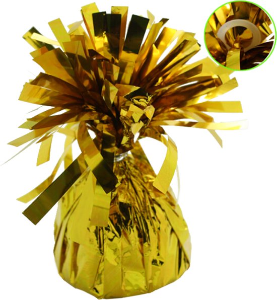 Gouden ballonvoet met versieringen en een lus.