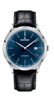 Edox Les Vauberts 80106 3C BUIN Horloge - Leer - Zwart - Ø 41 mm