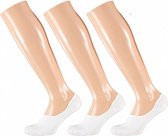 no-show sokken Basic bamboe wit 3-pack maat 35-38