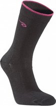 sokken merinowol/polyamide zwart/roze maat 43-46