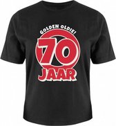 T-shirt Leeftijd 70 jaar katoen zwart one-size