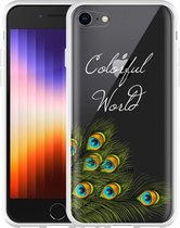 iPhone SE 2022 Hoesje Peacock World - Designed by Cazy