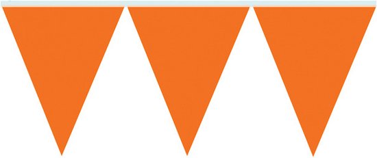 Oranje vlaggenlijn slinger 5 meter - EK/WK - Koningsdag oranje supporter artikelen