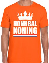 Oranje honkbal koning shirt met kroon heren - Sport / hobby kleding XL