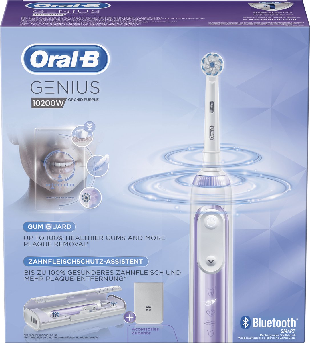 Afbeelding 3 van Oral-B Genius 10200W Orchid Purple Elektrische Tandenborstel Paars/Wit