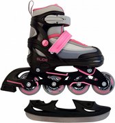 skates 2-in-1 Slide meisjes polypropyleen zwart/roze mt 30/33