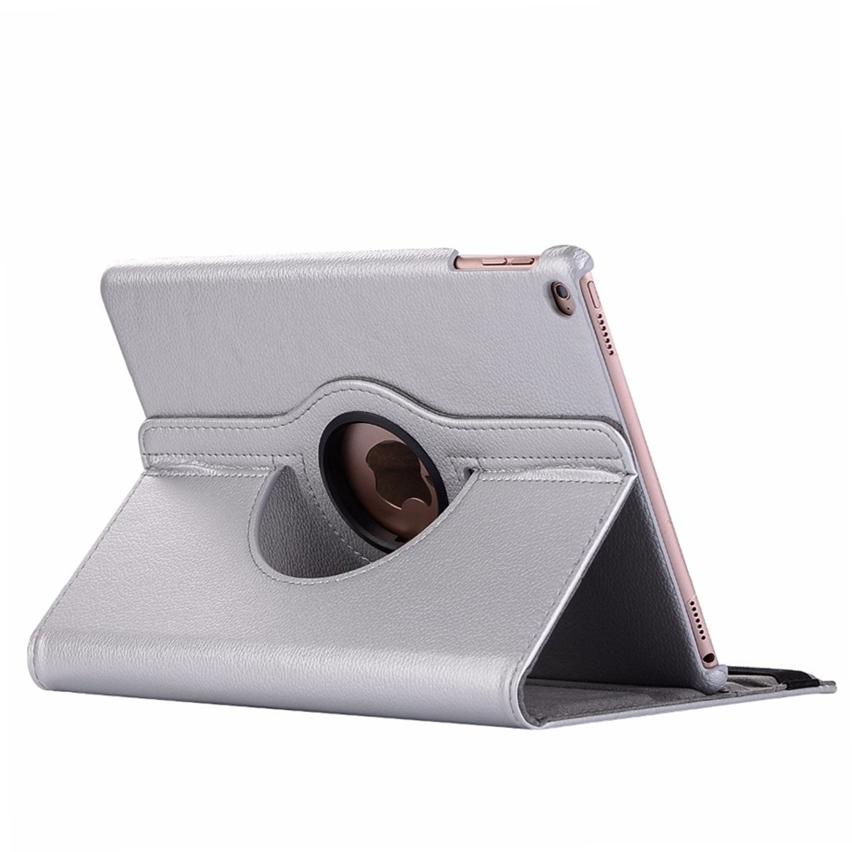 Mobigear Tablethoes geschikt voor Apple iPad Mini 5 (2019) Hoes | Mobigear DuoStand Draaibare Bookcase - Zilver