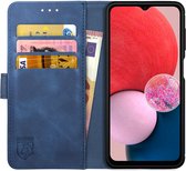 Rosso Element Book Case Wallet Hoesje Geschikt voor Samsung Galaxy A13 4G | Portemonnee | 3 Pasjes | Magneetsluiting | Stand Functie | Blauw