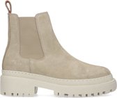 Manfield - Dames - Taupe suède chelsea boots - Maat 37