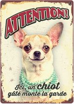 waakbord hond Chiot 21 x 14,8 cm staal (FR)