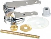 bevestigingsset WC-bril 10 x 10 cm chroom wit 12-delig