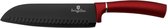 keukenmes Burgundy Santoku 18 cm RVS zwart/rood