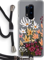 Case Company® - OnePlus 8 Pro hoesje met Koord - Painted wildflowers - Telefoonhoesje met Zwart Koord - Bescherming aan alle Kanten en Over de Schermrand