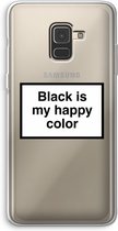 Case Company® - Samsung Galaxy A8 (2018) hoesje - Black is my happy color - Soft Cover Telefoonhoesje - Bescherming aan alle Kanten en Schermrand