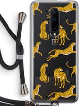Case Company® - OnePlus 7 Pro hoesje met Koord - Luipaard - Telefoonhoesje met Zwart Koord - Bescherming aan alle Kanten en Over de Schermrand