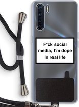 Case Company® - Oppo A91 hoesje met Koord - I'm dope - Telefoonhoesje met Zwart Koord - Bescherming aan alle Kanten en Over de Schermrand