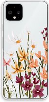 Case Company® - Google Pixel 4 hoesje - Painted wildflowers - Soft Cover Telefoonhoesje - Bescherming aan alle Kanten en Schermrand
