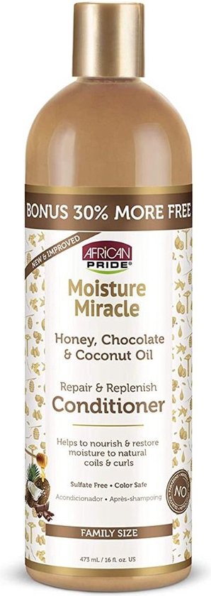 AFRICAN PRIDE - MOISTURE MIRACLE HONEY,CHOCOLATE & COCONUT OIL NOURISH RESTORE CONDITIONER 16OZZ