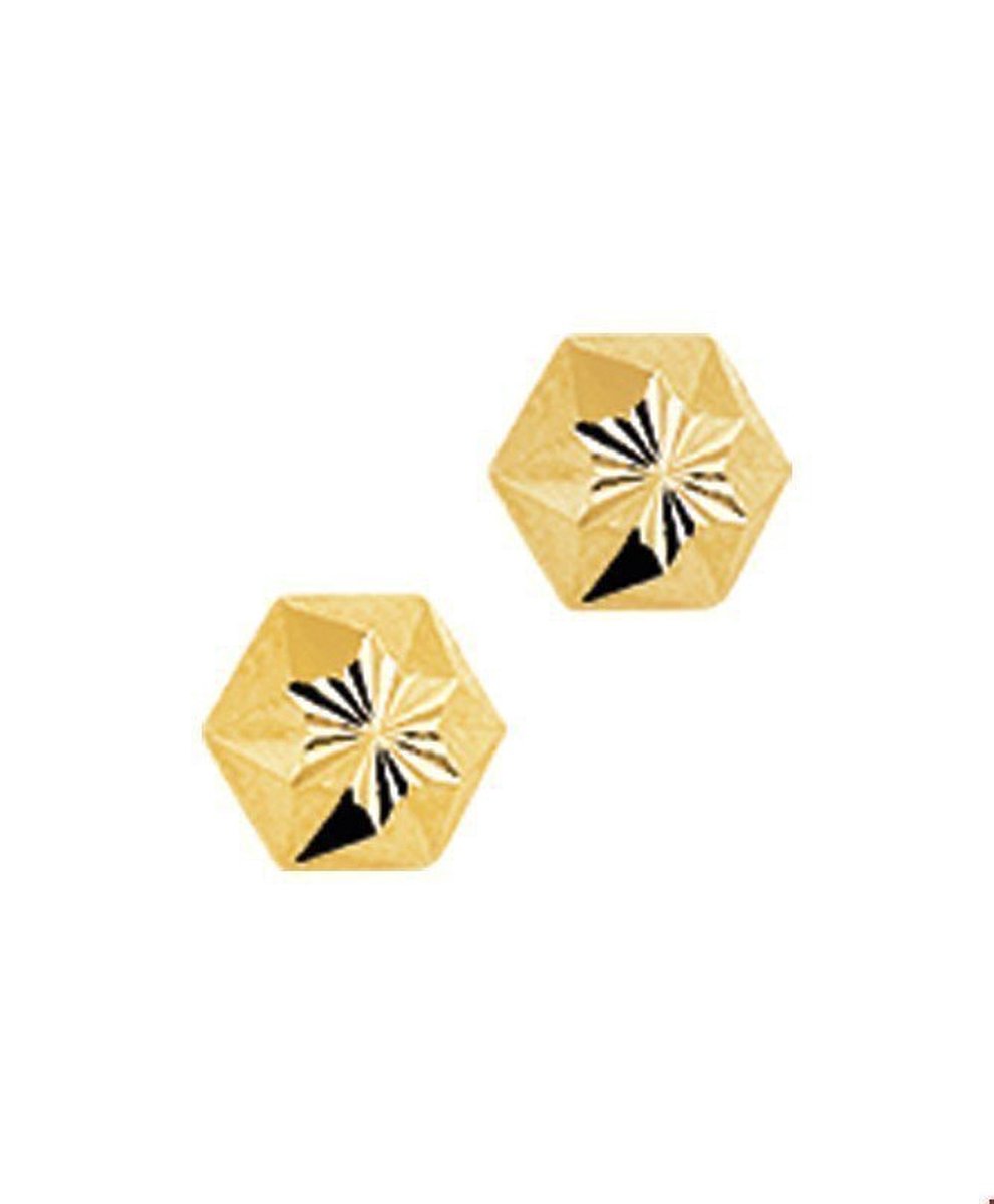 oorknoppen gediamanteerd 14K geelgoud 4009274