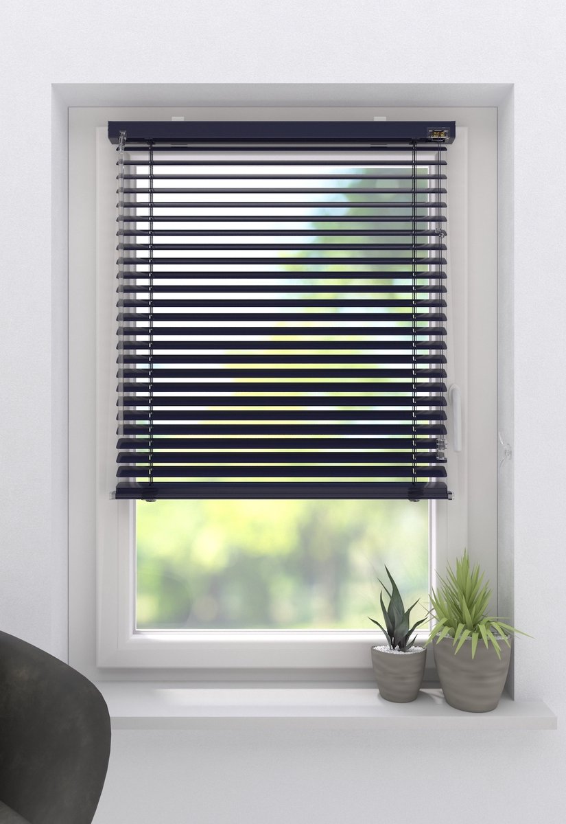 DTCH Aluminium Jaloezie Fine - 25 mm - Blue - 60 x 175 Blauw