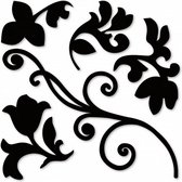 muursticker Arabesque 3D viny zwart 5-delig