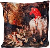 sierkussen The Hunt 40 cm textiel bruin/zwart