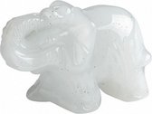 geluksdier Olifant 5 x 3,5 x 2,3 cm glas wit