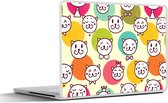 Laptop sticker - 14 inch - Meisjes - Kat - Kroon - Patronen - Girl - Kids - Kinderen - 32x5x23x5cm - Laptopstickers - Laptop skin - Cover