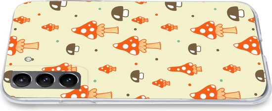 Coque Samsung Galaxy S21 Plus - Motifs - Champignon - Oranje - Étui de téléphone en Siliconen